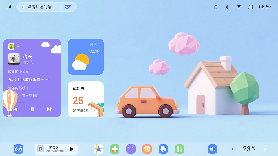 车载桌面展示效果